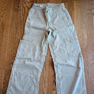 AE washed sage green baggy cargo pants (00)
